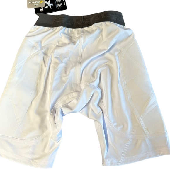 EASTON boys youth white sliding shorts w side pads youth size large NWT - Picture 3 of 3